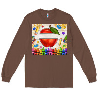 Chestnut custom teacher name apple Long Sleeve Tee - NancyCooperArtShop