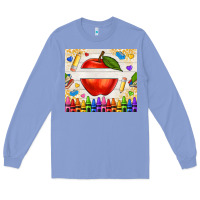 Colony Blue custom teacher name apple Long Sleeve Tee - NancyCooperArtShop