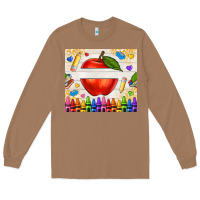Toasted Coconut custom teacher name apple Long Sleeve Tee - NancyCooperArtShop