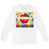 White custom teacher name apple Long Sleeve Tee - NancyCooperArtShop
