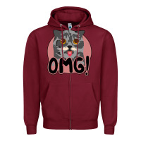 Burgundy omg cat Zipper Hoodie - Bettercallsaul