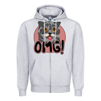 Heather Grey omg cat Zipper Hoodie - Bettercallsaul