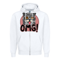 White omg cat Zipper Hoodie - Bettercallsaul