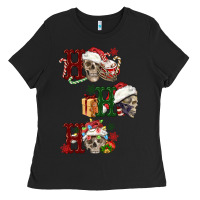 Black ho ho ho skull Ladies Tee - FaDigitalArtStudio