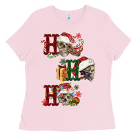 Bubblegum Pink ho ho ho skull Ladies Tee - FaDigitalArtStudio