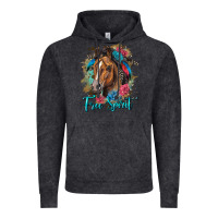 Vintage Black free spirit quarter horse floral Vintage Hoodie - LillyAllenDesigns