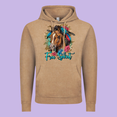 Free Spirit Quarter Horse Floral Vintage Hoodie Designed By Lillyallendesigns
