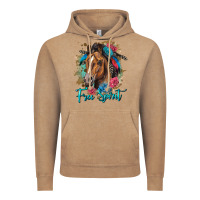 Vintage Coffee free spirit quarter horse floral Vintage Hoodie - LillyAllenDesigns