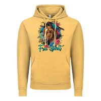 Vintage Mustard free spirit quarter horse floral Vintage Hoodie - LillyAllenDesigns