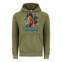 Vintage Olive free spirit quarter horse floral Vintage Hoodie - LillyAllenDesigns