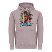 Vintage Zinc free spirit quarter horse floral Vintage Hoodie - LillyAllenDesigns