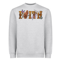 Heather Grey faith with praying hands Heavyweight Sweatshirt - NancyCooperArtShop