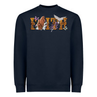 Navy faith with praying hands Heavyweight Sweatshirt - NancyCooperArtShop