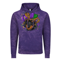 Cloud Purple mardi gras hat dachshund puppy Vintage Hoodie - RanaPortraitStore