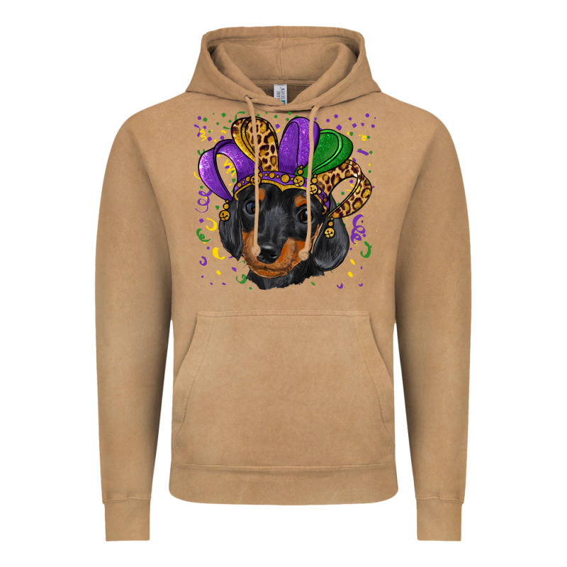 Mardi Gras Hat Dachshund Puppy Vintage Hoodie by RanaPortraitStore | Teevron