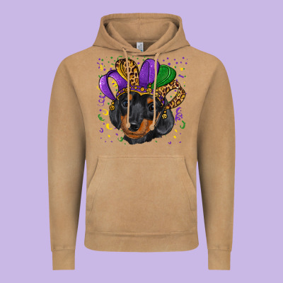 Mardi Gras Hat Dachshund Puppy Vintage Hoodie Designed By Ranaportraitstore
