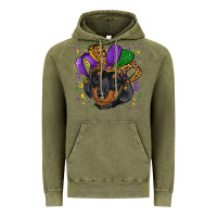 Vintage Olive mardi gras hat dachshund puppy Vintage Hoodie - RanaPortraitStore
