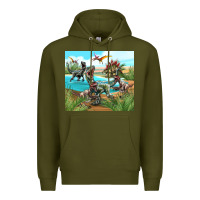 Army Green dinosaurs Premium Hoodie - TumblerDesignByShophia
