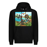 Black dinosaurs Premium Hoodie - TumblerDesignByShophia