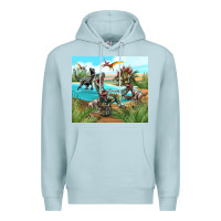 Blue Mist dinosaurs Premium Hoodie - TumblerDesignByShophia