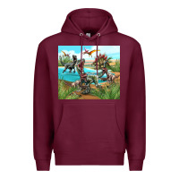 Burgundy dinosaurs Premium Hoodie - TumblerDesignByShophia