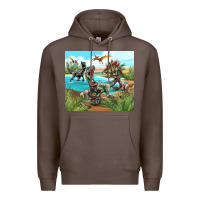 Coffee dinosaurs Premium Hoodie - TumblerDesignByShophia