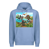 Colony Blue dinosaurs Premium Hoodie - TumblerDesignByShophia