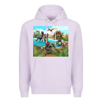 Lilac dinosaurs Premium Hoodie - TumblerDesignByShophia