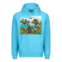 Ocean Blue dinosaurs Premium Hoodie - TumblerDesignByShophia
