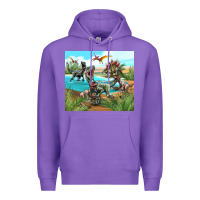 Purple dinosaurs Premium Hoodie - TumblerDesignByShophia