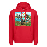 Red dinosaurs Premium Hoodie - TumblerDesignByShophia