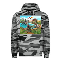 Slate Camo dinosaurs Premium Hoodie - TumblerDesignByShophia