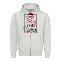 Dove Grey Merry Flock Christmas Flamingo Christmas Zipper Hoodie - Bettercallsaul