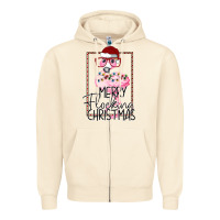 Sandshell Merry Flock Christmas Flamingo Christmas Zipper Hoodie - Bettercallsaul