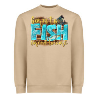 Mushroom born to fish forced to work Heavyweight Sweatshirt - NancyCooperArtShop