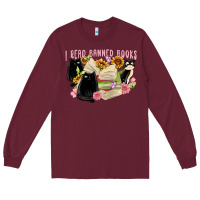 Burgundy ı read banned books Long Sleeve Tee - MaliasSmallBusiness