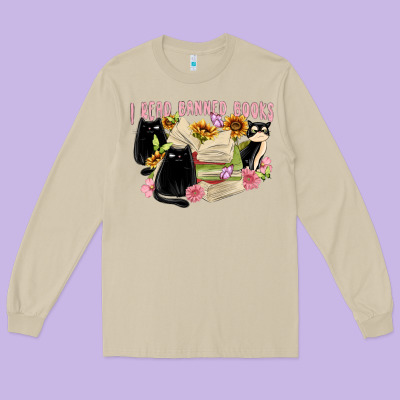 ı Read Banned Books Long Sleeve Tee Designed By Maliassmallbusiness