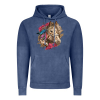 Vintage Denim Floral Appaloosa Horse With Feathers Vintage Hoodie - LillyAllenDesigns