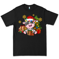 Black little cute christmas cow Premium Tee - AdoDesignShop