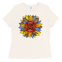 Bone firefighter sunflower Ladies Tee - HRA Design Shop