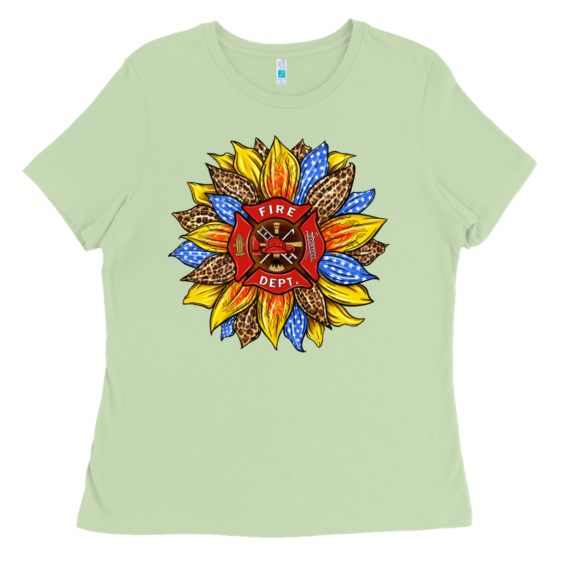 Firefighter Sunflower Ladies Tee by HRA Design Shop | Teevron