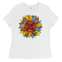 White firefighter sunflower Ladies Tee - HRA Design Shop