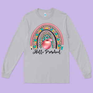 Hello Preschool Long Sleeve Tee Designed By Jahusdesignshop