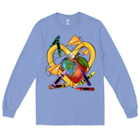 Colony Blue heart pencil Long Sleeve Tee - NancyCooperArtShop