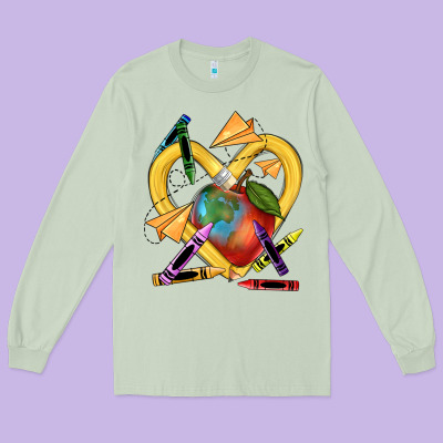 Heart Pencil Long Sleeve Tee Designed By Nancycooperartshop