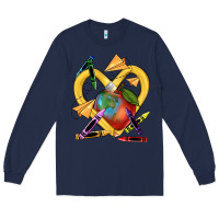 Navy heart pencil Long Sleeve Tee - NancyCooperArtShop