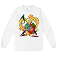 White heart pencil Long Sleeve Tee - NancyCooperArtShop
