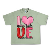 Oil Green love never fails valentine s day Urban Heavy Tee - MaliasSmallBusiness