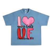 Pebble Blue love never fails valentine s day Urban Heavy Tee - MaliasSmallBusiness