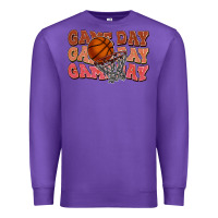 Purple game day game day game day basketball Premium Sweatshirt - HowdyJamesFarm